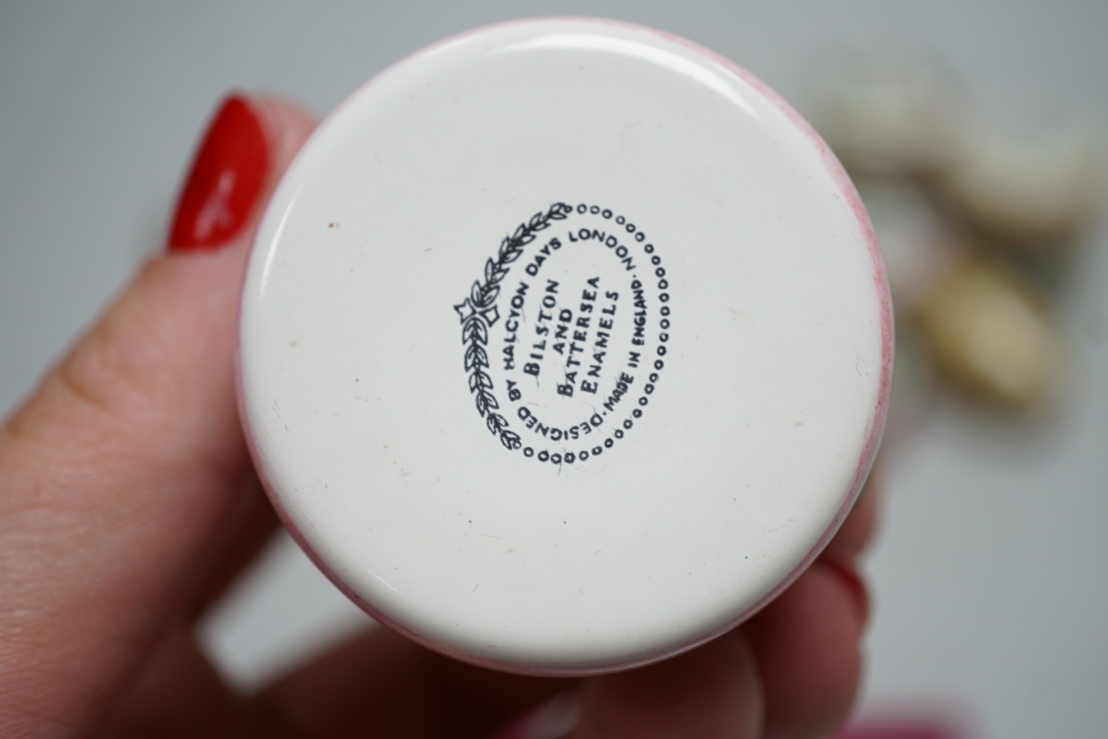 A group of various Halcyon Days and other enamel boxes, approximately twelve items